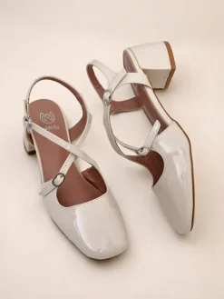 Sale Damskie czółenka na niskim obcasie z ozdobnymi paseczkami Lollita Klasyczne