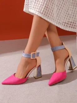 Sale Damskie czółenka z ozdobnym obcasem Sammid Klasyczne