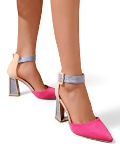 Sale Damskie czółenka z ozdobnym obcasem Sammid Klasyczne