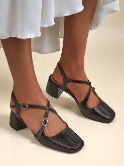 Best Damskie czółenka na niskim obcasie z ozdobnymi paseczkami Lollita Klasyczne