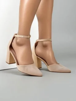 Sale Damskie czółenka eko zamszowe Caldesse Klasyczne