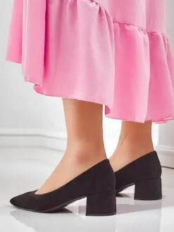 Discount Damskie czółenka na niskim obcasie Agas Klasyczne