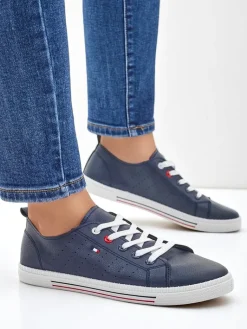 Sale Damskie eko skórzane trampki Keopsa Trampki