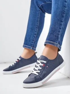 Sale Damskie eko skórzane trampki Keopsa Trampki