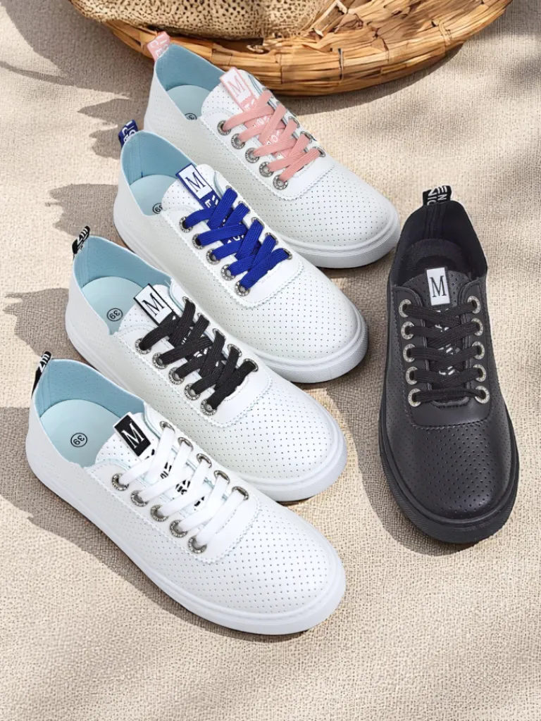 Sale Damskie eko skórzane trampki Next Step Trampki