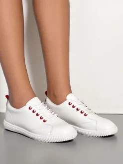 Outlet Damskie eko skórzane trampki Tonete Trampki