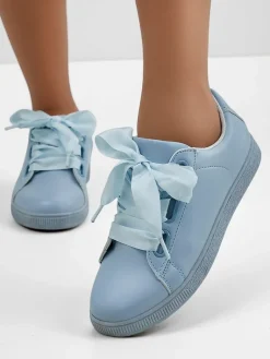 Online Damskie eko skórzane trampki z ozdobnymi sznurówkami Etti Trampki