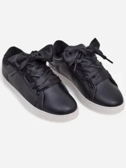 Outlet Damskie eko skórzane trampki z ozdobnymi sznurówkami Etti Trampki