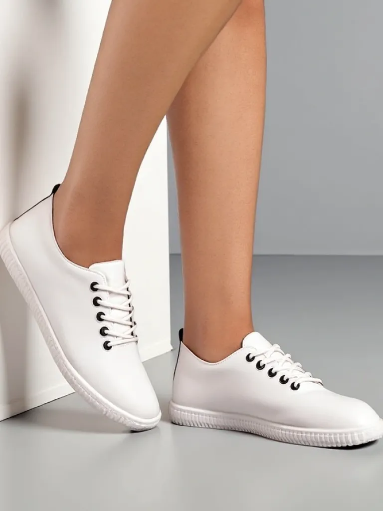 Outlet Damskie eko skórzane trampki Tonete Trampki