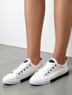 Outlet Damskie eko skórzane trampki Tarenele Trampki