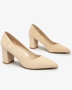 Hot Damskie eko-zamszowe czółenka Apessta Klasyczne