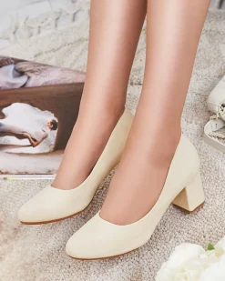 Damskie eko-zamszowe czółenka Semwu Klasyczne