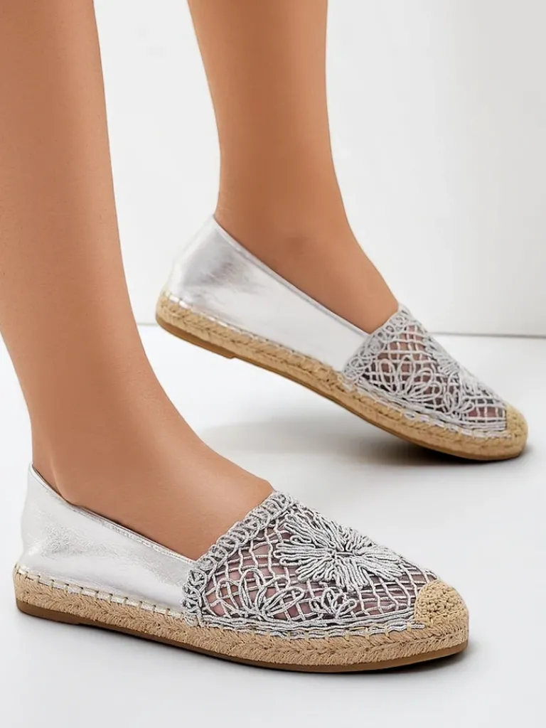 Outlet Damskie espadryle ażurowe Verela Espadryle Płaskie