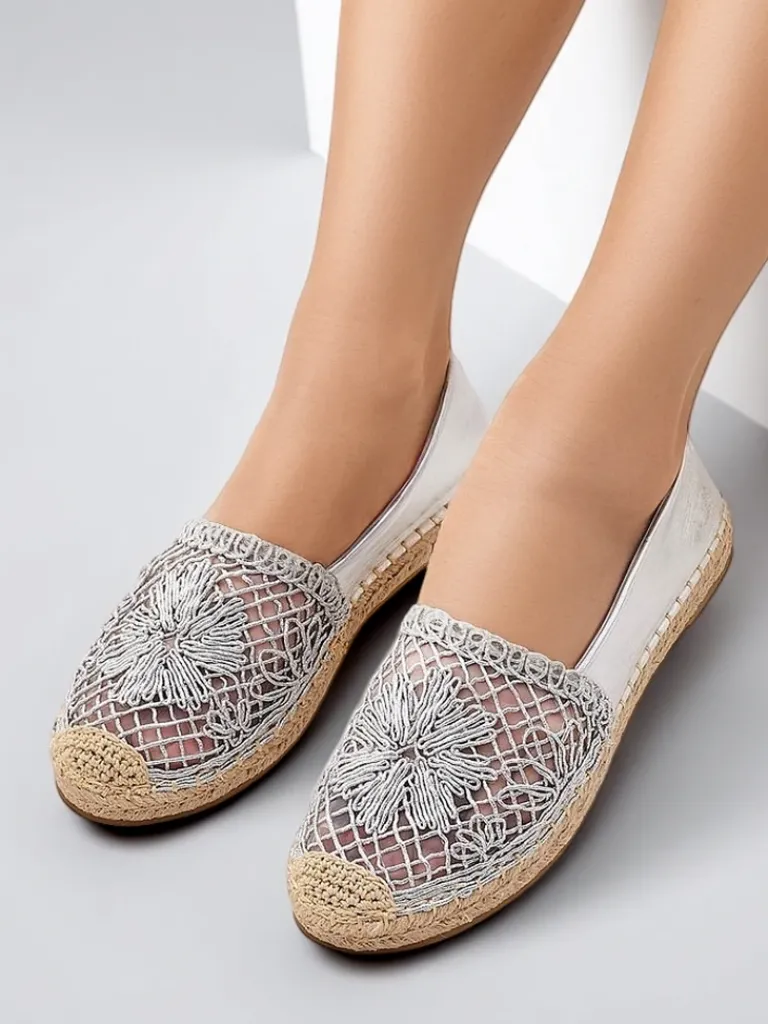 Outlet Damskie espadryle ażurowe Verela Espadryle Płaskie