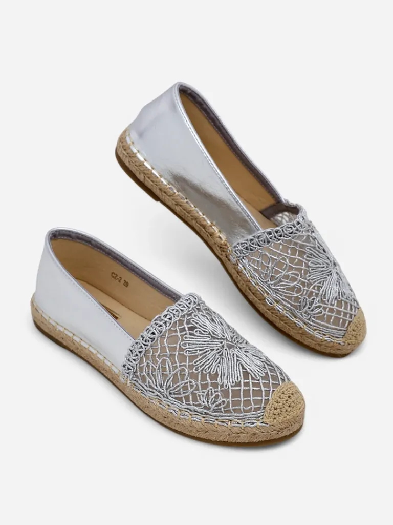 Outlet Damskie espadryle ażurowe Verela Espadryle Płaskie