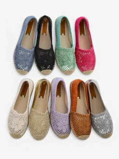 Outlet Damskie espadryle ażurowe Verela Espadryle Płaskie