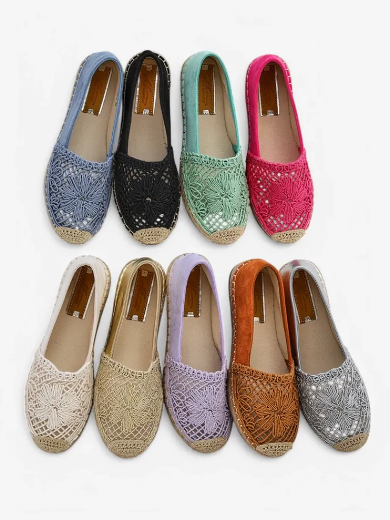 Outlet Damskie espadryle ażurowe Verela Espadryle Płaskie