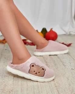 Best Damskie futrzane kapcie z misiem w kolorze m Fetemes Kapcie