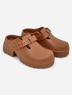 Damskie gumowe klapki na obcasie Voxones Klapki Na Obcasie