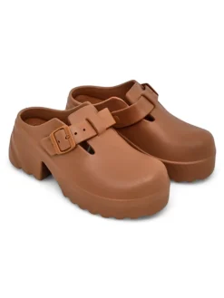 Damskie gumowe klapki na obcasie Voxones Klapki Na Obcasie