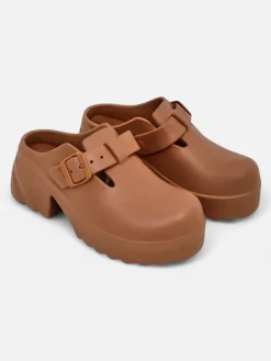 Damskie gumowe klapki na obcasie Voxones Klapki Na Obcasie