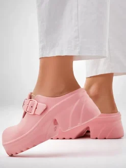 Hot Damskie gumowe klapki na obcasie Voxones Klapki Na Obcasie