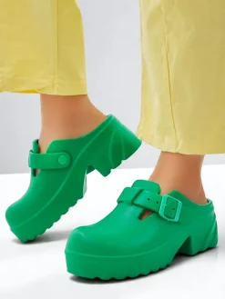 Hot Damskie gumowe klapki na obcasie Voxones Klapki Na Obcasie