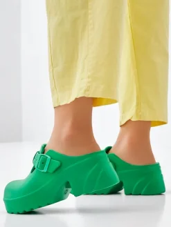 Hot Damskie gumowe klapki na obcasie Voxones Klapki Na Obcasie