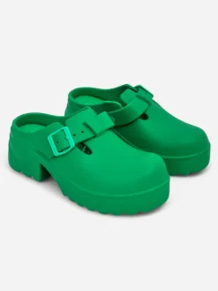 Hot Damskie gumowe klapki na obcasie Voxones Klapki Na Obcasie