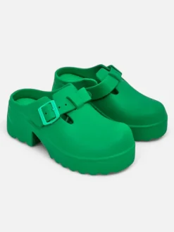 Hot Damskie gumowe klapki na obcasie Voxones Klapki Na Obcasie