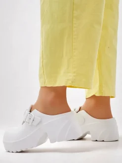 Best Damskie gumowe klapki na obcasie Voxones Klapki Na Obcasie