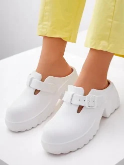 Best Damskie gumowe klapki na obcasie Voxones Klapki Na Obcasie