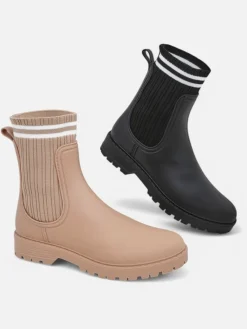 Clearance Damskie kalosze z wyższą tkaninową wstawką Scarlesa Kalosze Matowe