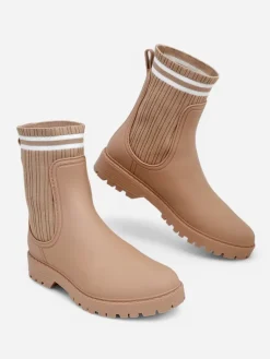 Clearance Damskie kalosze z wyższą tkaninową wstawką Scarlesa Kalosze Matowe