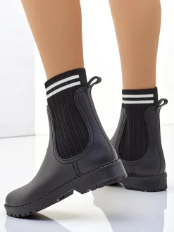 Sale Damskie kalosze z wyższą tkaninową wstawką Scarlesa Kalosze Matowe