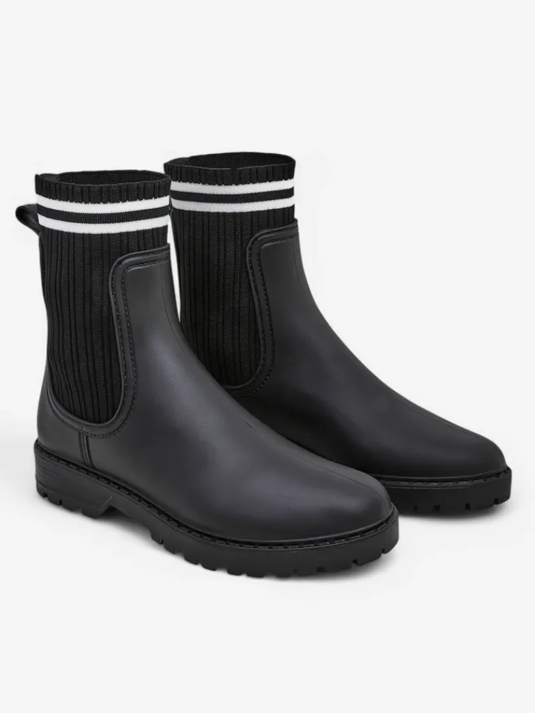 Sale Damskie kalosze z wyższą tkaninową wstawką Scarlesa Kalosze Matowe