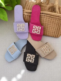 Damskie klapki na płaskiej podeszwie Zamila Ugc|Klapki Płaskie