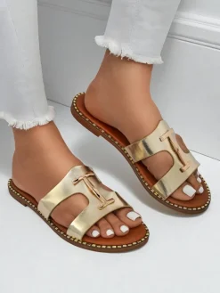 Sale Damskie klapki na płaskiej podeszwie Maya Louise Klapki Płaskie