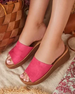 Best Damskie klapki na niskim koturnie Saffil Klapki Na Obcasie