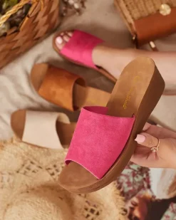 Best Damskie klapki na niskim koturnie Saffil Klapki Na Obcasie