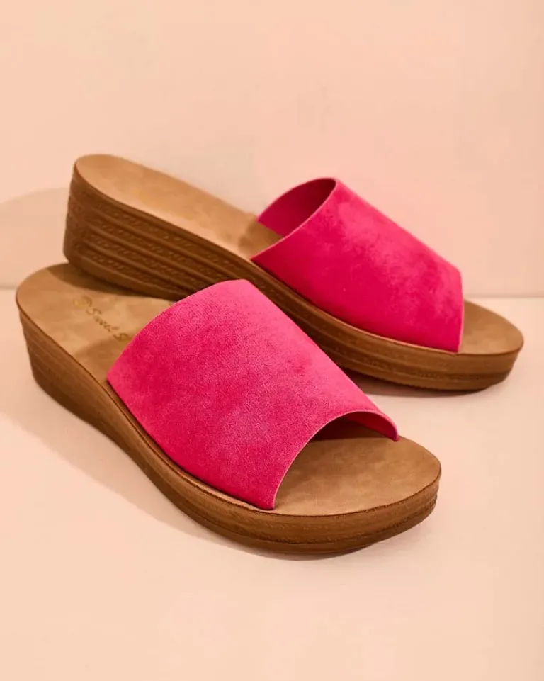 Best Damskie klapki na niskim koturnie Saffil Klapki Na Obcasie