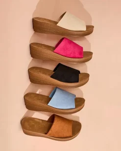 Best Damskie klapki na niskim koturnie Saffil Klapki Na Obcasie