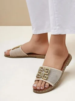 Best Damskie klapki na płaskiej podeszwie Rorole Klapki Płaskie