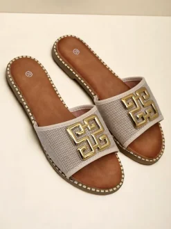 Best Damskie klapki na płaskiej podeszwie Rorole Klapki Płaskie