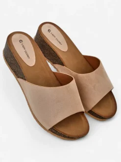 Damskie klapki na niskim koturnie Maderas Klapki Na Obcasie