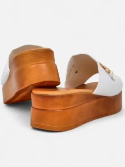 New Damskie klapki na koturnie Dalimma Klapki Na Obcasie