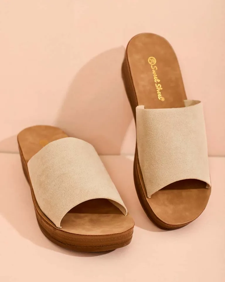 Best Damskie klapki na niskim koturnie Saffil Klapki Na Obcasie