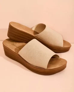 Best Damskie klapki na niskim koturnie Saffil Klapki Na Obcasie