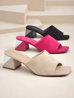 Discount Damskie klapki na ozdobnym obcasie Vollatie Klapki Na Obcasie