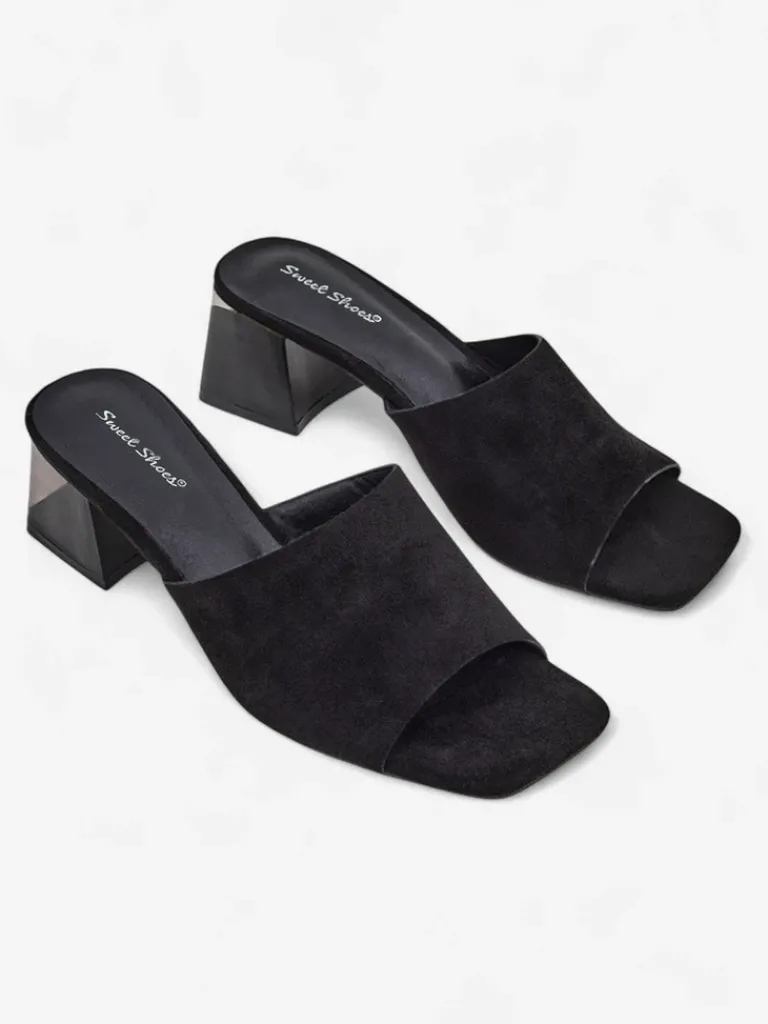 Discount Damskie klapki na ozdobnym obcasie Vollatie Klapki Na Obcasie